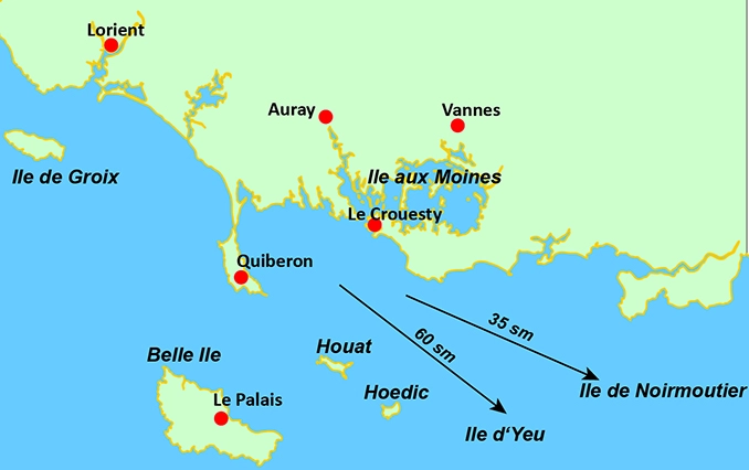 Segeln ab Le Crouesty - Morbihan - Karte